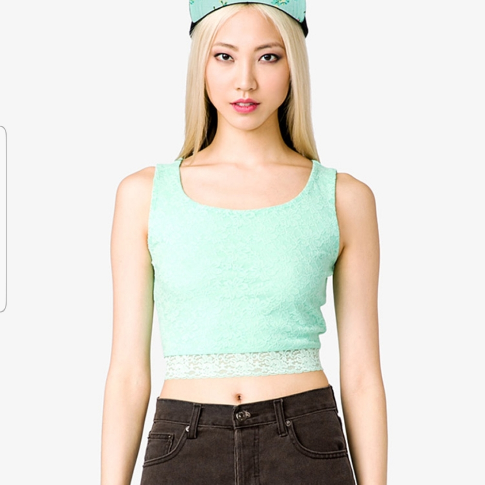 🌟10 for $30 Forever21 Mint Lace Crop Top